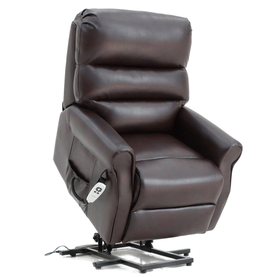 Savoy Dual Motor Riser Recliner - Brown Air Leather - image 2