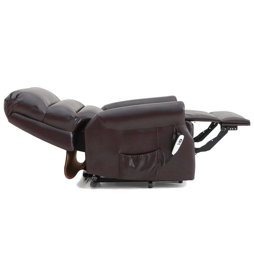 Savoy Dual Motor Riser Recliner - Brown Air Leather - image 5