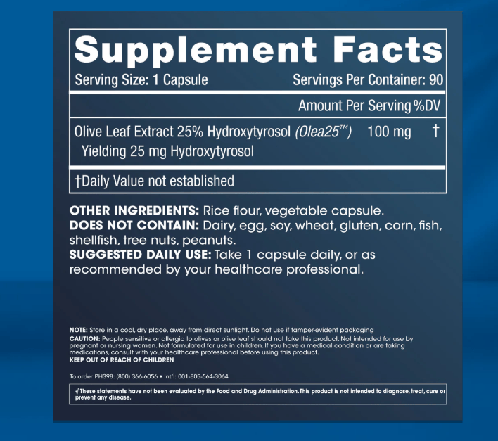 ProHealth Hydroxytyrosol Extreme Olive Leaf Extract 25mg – 90 Capsules – image 4