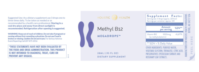 Holistic Health International LLC Methyl B12 MegaDrops 1000µg – 28 ml – image 4