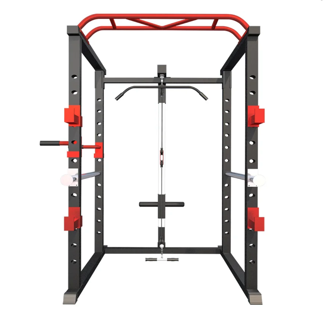 Power Cage Squat Rack ( Multi Function Gym with Cable Pulley System) Techno Gym Life Fit