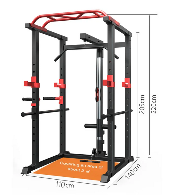 Power Cage Squat Rack ( Multi Function Gym with Cable Pulley System) Techno Gym Life Fit