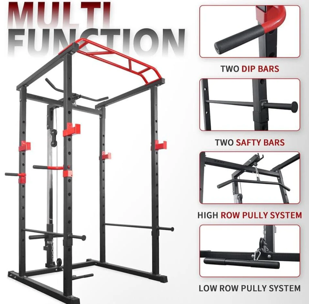 Power Cage Squat Rack (Мулти функционална фитнес зала със система за кабелна ролка) Техно фитнес зала за живот