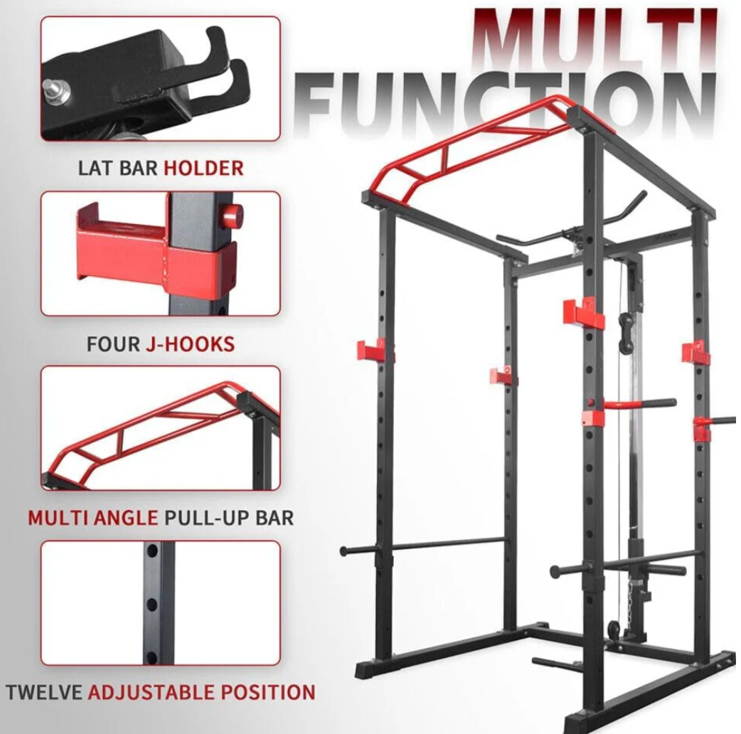 Power Cage Squat Rack (Мулти функционална фитнес зала със система за кабелна ролка) Техно фитнес зала за живот