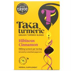 Organic Hibiscus Cinnamon - 15 tea bags, Taka Tumeric