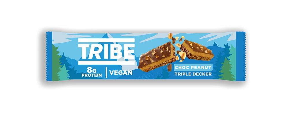 Tribe Triple Decker Vegan Chocolate Arachut Butter Plant Protein Bar 40G