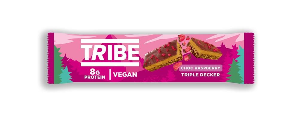 Tribe Triple Dekker Chocolate Raspberry Plant Protein Bar 40g