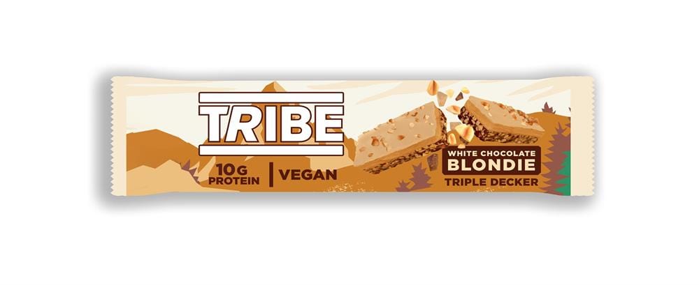 Tribe Triple Decker White Choc Blondie Plant Protein Bar 40G