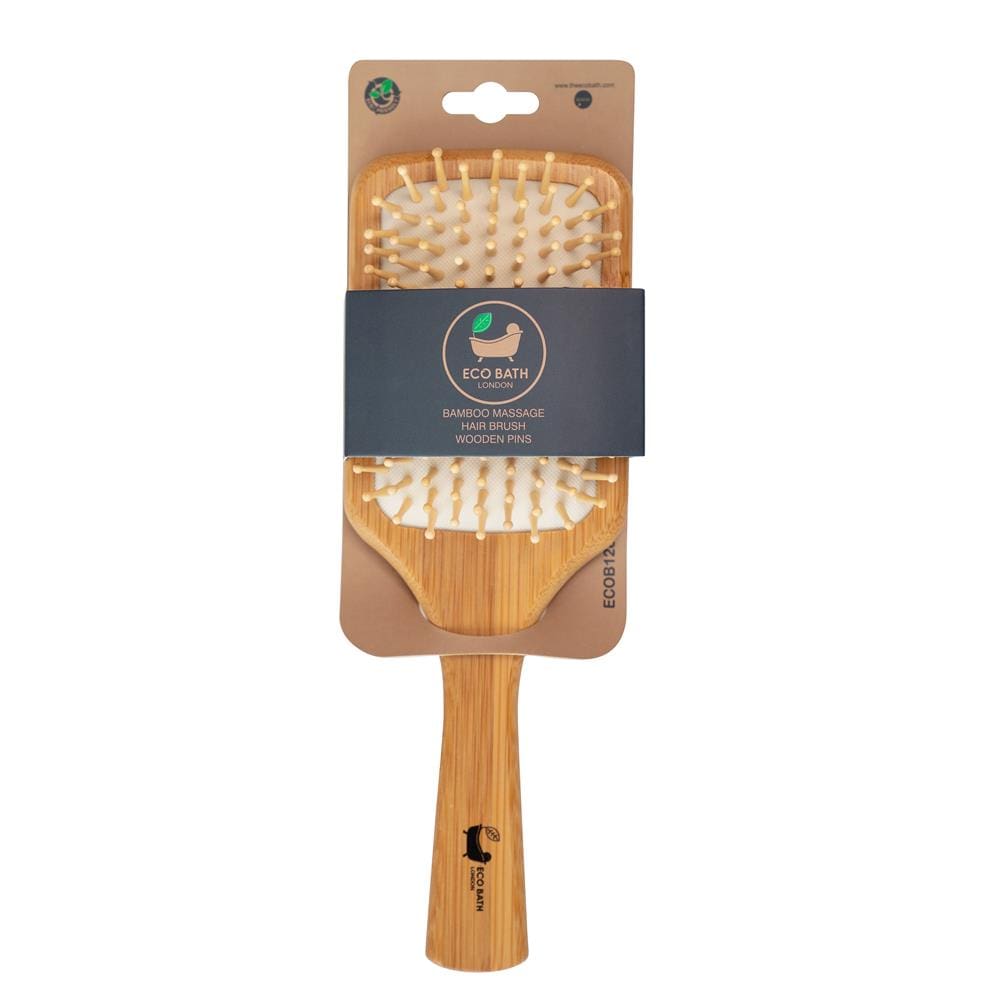 Het eco -bad Eco Bath Bamboo Hairbush met houten pinnen - 1 eenheid