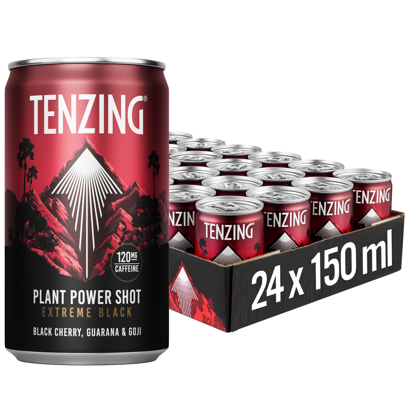 TENZING Plant Power Shot 24x150ml Black Cherry, Guaran & Goij