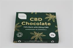 Organic Dark Chocolate 20mg CBD Oil 40g, Themptation