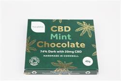 Organic Mint Dark Chocolate Bar 20mg CBD Oil 40g, Themptation