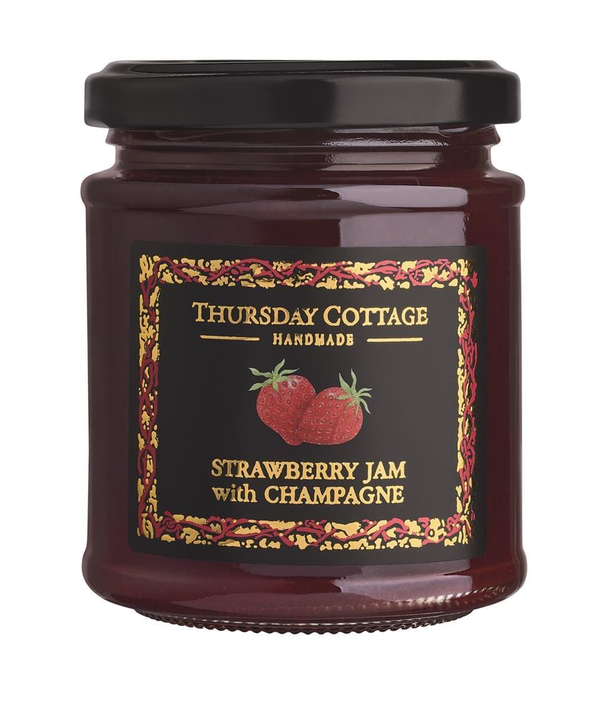 Donderdag Cottage Strawberry Jam met champagne 210G