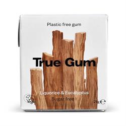 Vegan and Sugar Free Chewing Gum - Liquorice & Eucalyptus 21g, True Gum