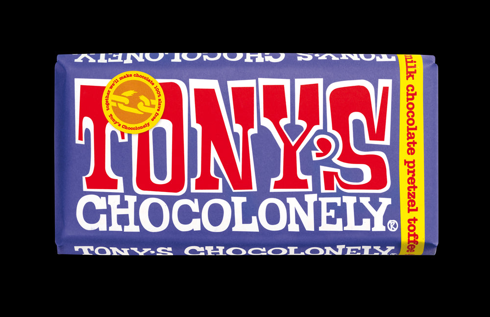 Tonys Chocolonely Dark Milk Pretzel Toffee Chocolate Bar 180g