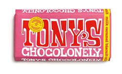 Milk Caramel Biscuit Chocolate Bar 180g, Tonys Chocolonely