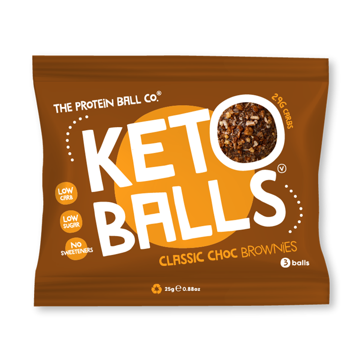 The Protein Ball Co Keto Ball Snack 20x25g Classic Choc Brownies