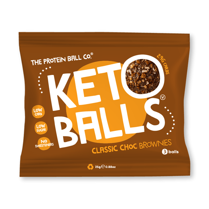 The Protein Ball Co Keto Ball Snack 20x25g Classic Choc Brownies