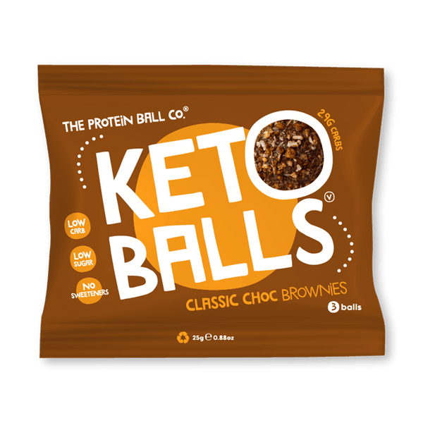 The Protein Ball Co Keto Ball Snack 20x25g Classic Choc Brownies