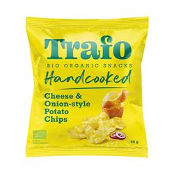 Organic Handcooked Crisps Cheese & Onion 40g, Trafo