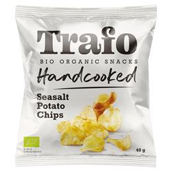 Organic Handcooked Seasalt Crisps 40g, Trafo