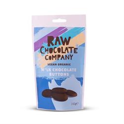 Vegan Organic M*lk Chocolate Buttons 150g, The Raw Chocolate Company