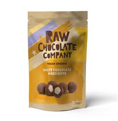 Organic Salty Chocolate Hazelnuts 100g, The Raw Chocolate Company