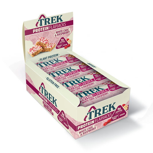 TREK Protein Flapjack 16x50g White Choc & Raspberry