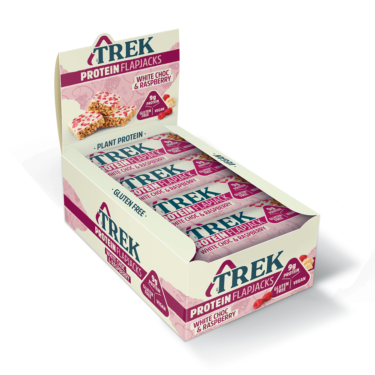 TREK Protein Flapjack 16x50g White Choc & Raspberry