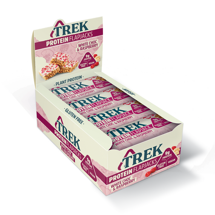 TREK Protein Flapjack 16x50g White Choc & Raspberry