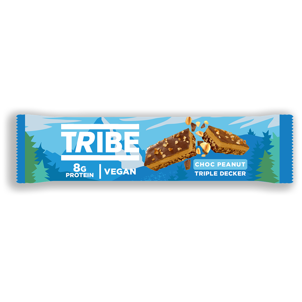 Tribe Nut Butter Triple Decker Plant Protein Bar 12x40g Choc Peanut