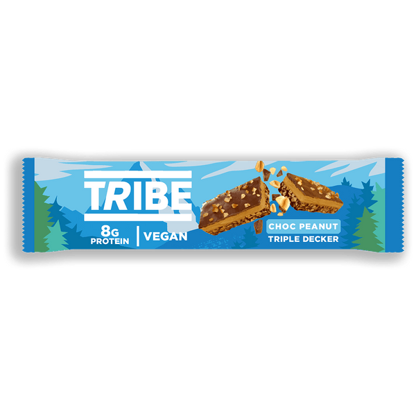 Tribe Nut Butter Triple Decker Plant Protein Bar 12x40g Choc Peanut