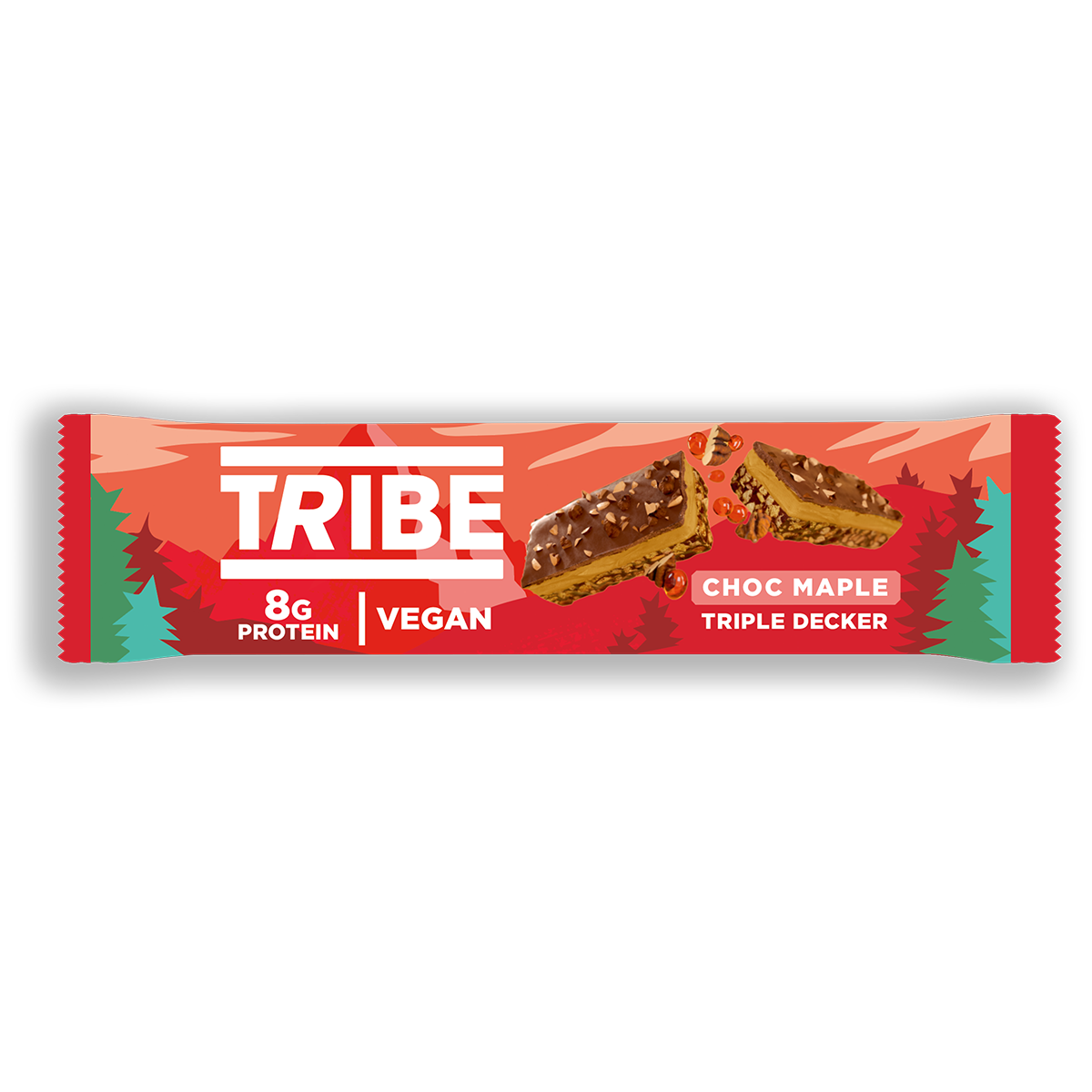 Tribe Nut Butter Triple Decker Plant Protein Bar 12x40g Choc Raspberry