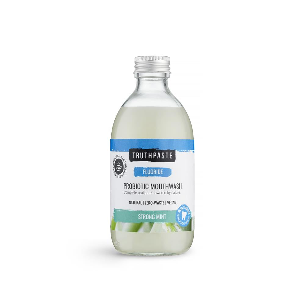 Wahrheitspaste Wahrheitspaste Probiotisch Mundwasser starkes Minze (mit Fluorid) 300 ml