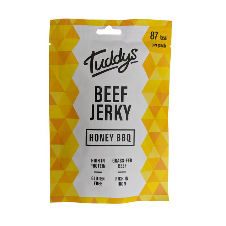 Tuddys Snacks Beef Jerky 12x28g Honey BBQ