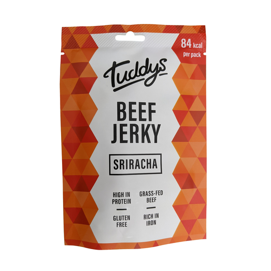 Tuddys Snacks Beef Jerky 12x28g Sriracha