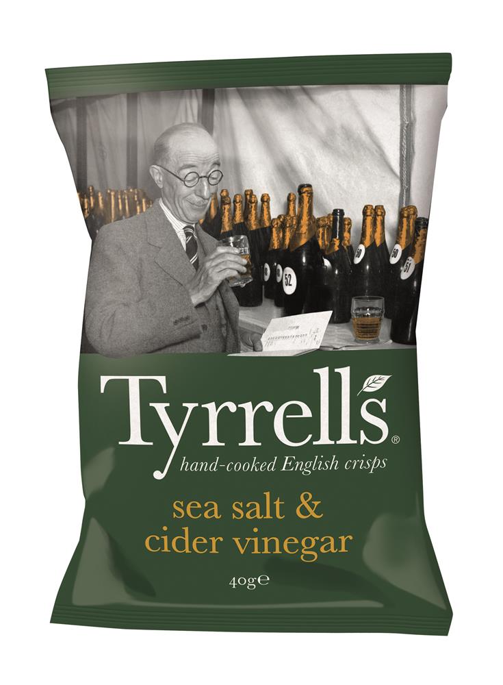 Tyrrells havsalt og cider eddike chips 40g