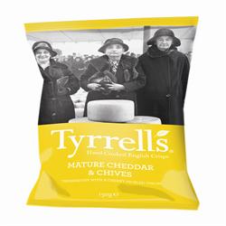 Cheddar Cheese & Chive Crisps 150g, Tyrrells