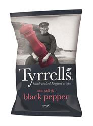 Sea Salt & Black Pepper Crisps 150g, Tyrrells