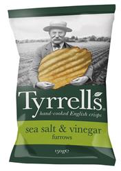 Furrows Sea Salt & Vinegar Crisps 150g, Tyrrells