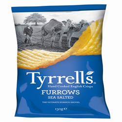 Furrows Sea Salted Crisps 150g, Tyrrells