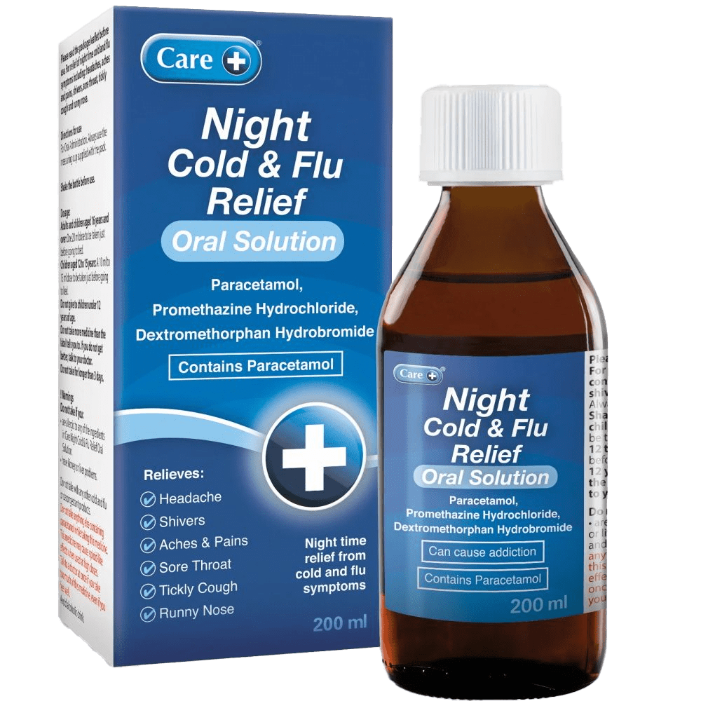 Care Night Cold & Flu Relief Oral Solution 200ml - welzo