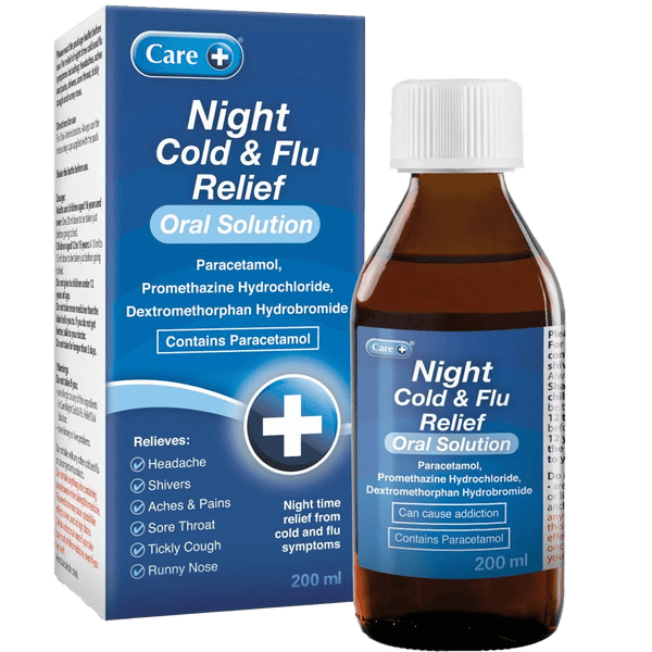 Care Night Cold & Flu Relief Oral Solution 200ml - welzo