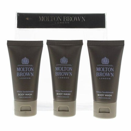 Molton Brown White Sandalwood 3 Piece Gift Set Body Wash 30ml - Pack of 3