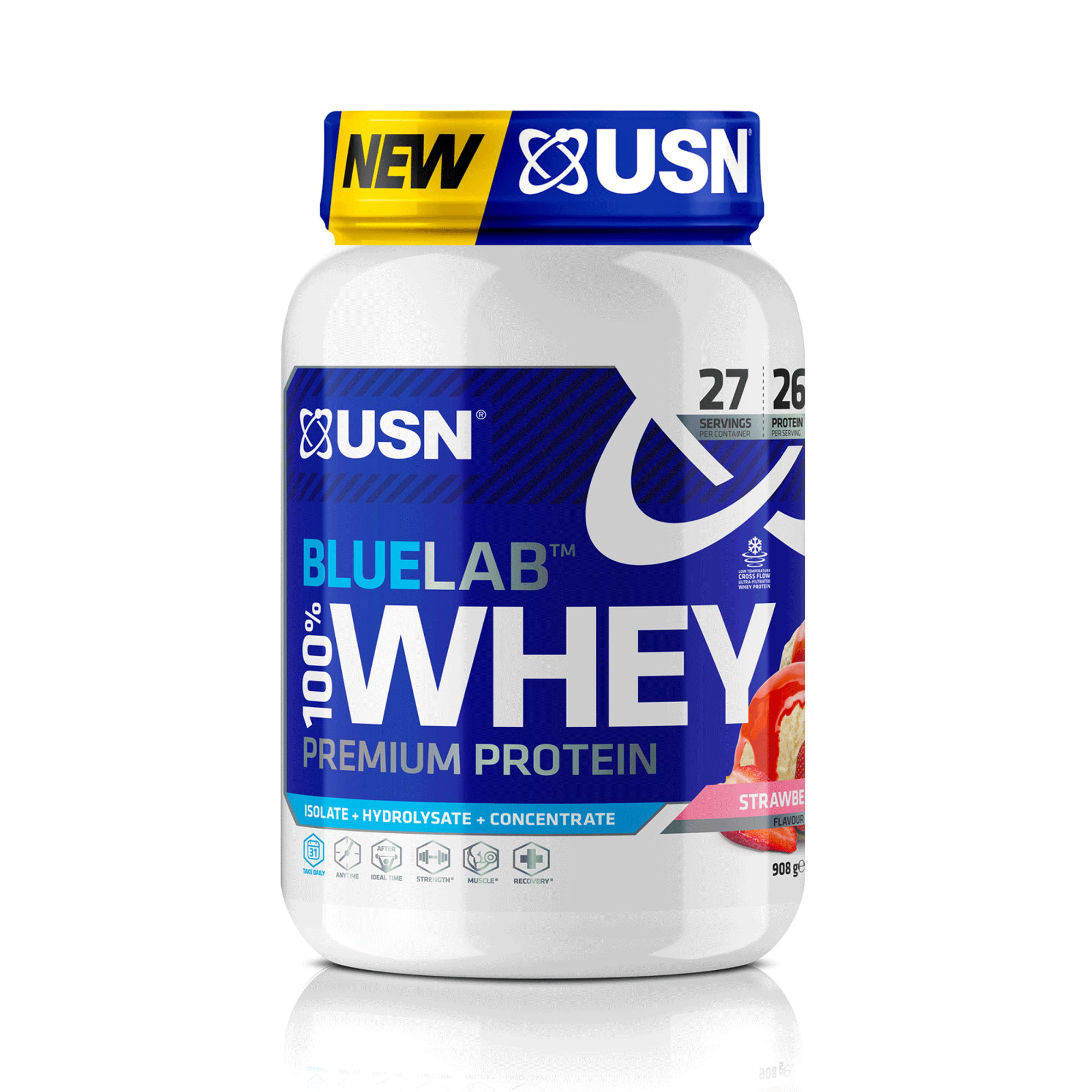 USN Blue Lab Whey 908g Strawberry