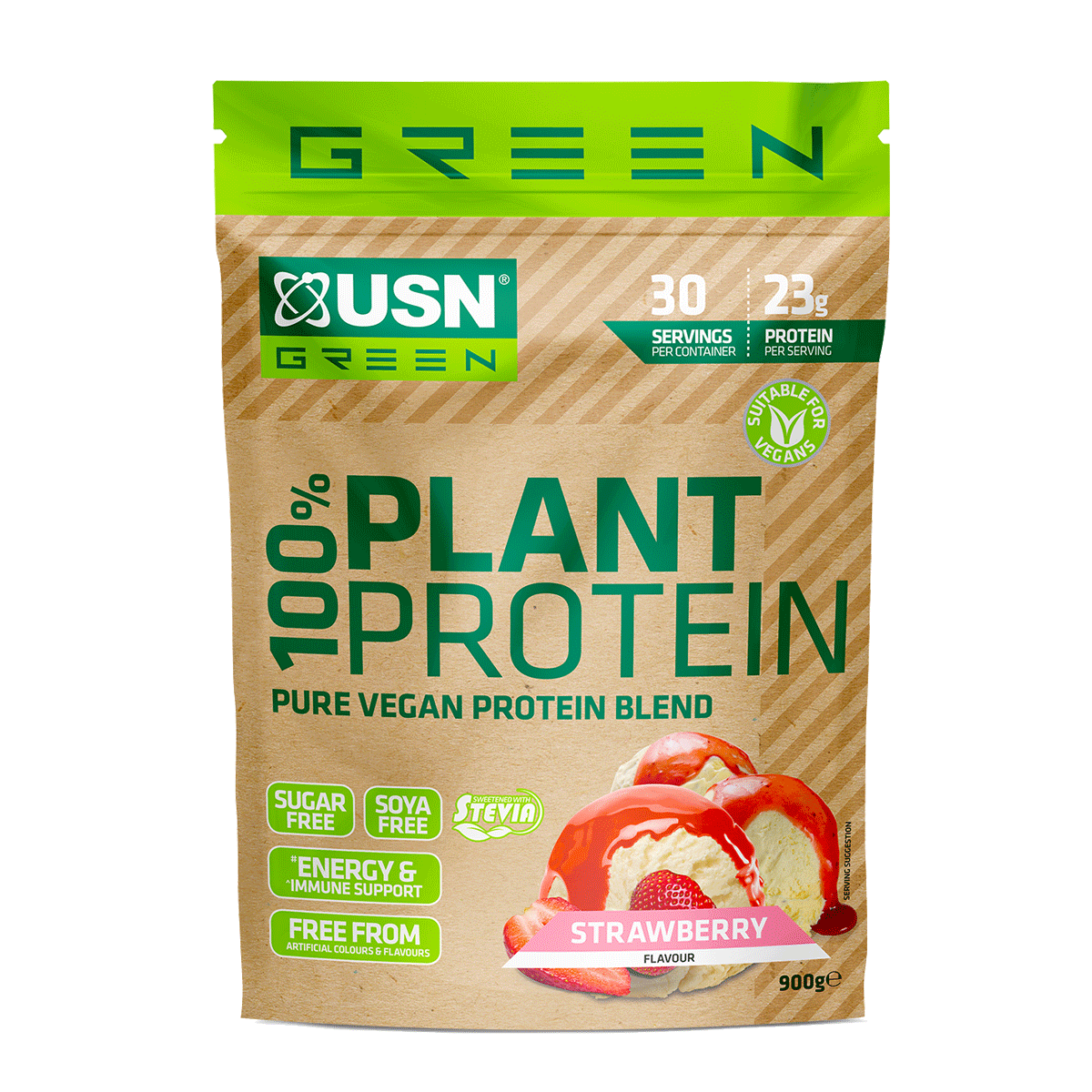 USN 100% Plant Protein 900g Strawberry