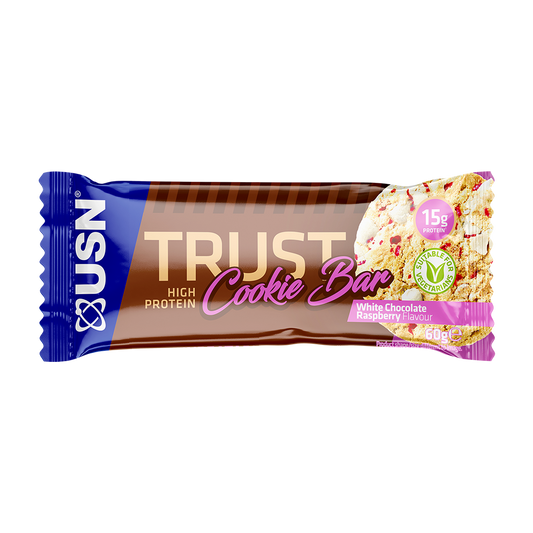 USN Trust Cookie Bars 12x60g White Chocolate and Raspberry