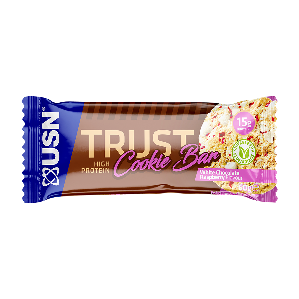 USN Trust Cookie Bars 12x60g White Chocolate and Raspberry