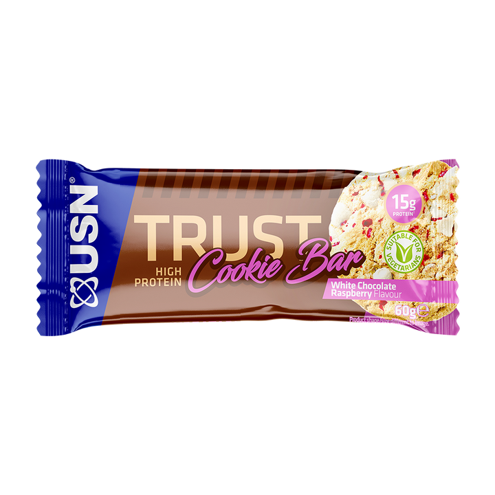 USN Trust Cookie Bars 12x60g White Chocolate and Raspberry