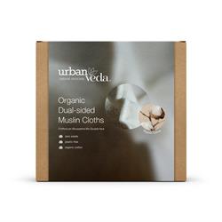 Dual-Cleansing Muslin Cloths 3 pack, Urban Veda